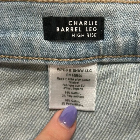 Veronica Beard Charlie Barrel Leg High Rise Jean In Aire Size 25